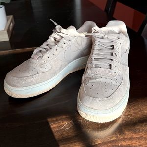Light Pink Metallic Nike Air Force 1s